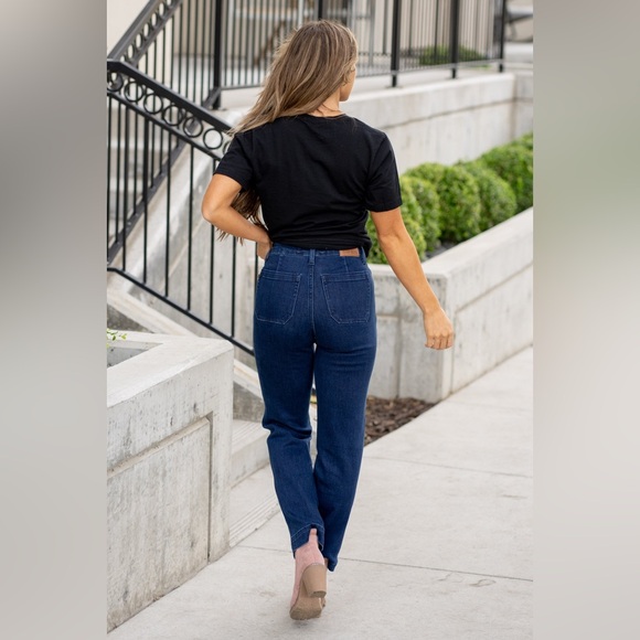 Judy Blue Vintage Horizon High Rise Work Wear Utility Straight Fit Jean NWT - Picture 4 of 17